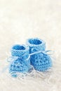 Blue baby crochet shoes