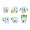 Blue baby diapers cartoon character with cute emoticon bring money