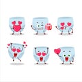 Blue baby diapers cartoon character with love cute emoticon