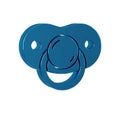 Blue Baby dummy pacifier icon isolated on transparent background. Toy of a child. Royalty Free Stock Photo