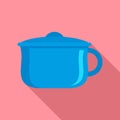 Blue baby potty icon, flat style