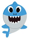 A blue baby shark vector or color illustration Royalty Free Stock Photo