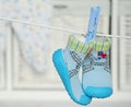 Blue baby shoes Royalty Free Stock Photo