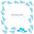 Blue baby shoes baby arrival card vector Royalty Free Stock Photo