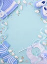 Blue Baby Shower Nursery Background Royalty Free Stock Photo