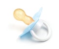 Blue baby silicone pacifier Royalty Free Stock Photo