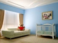 Blue babyroom Royalty Free Stock Photo