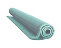 Blue backdrop illustrates isolated yoga exercise mat Royalty Free Stock Photo