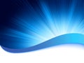 Blue background with burst rays. EPS 8 Royalty Free Stock Photo