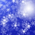 Blue background with christmas stars and snowflakes, vector illustration eps10 Royalty Free Stock Photo