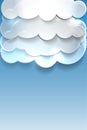 Blue background with clouds and place for text. Royalty Free Stock Photo