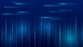 Blue background with data flow. Binary code, artificial intelligence. Program code. Computer background of numbers. Analytics, Royalty Free Stock Photo