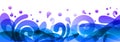 Blue background design illustration, summer colorful banner splash and waves in water abstract shape Ã¢â¬â for stock