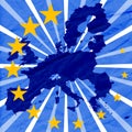 Blue background with european union map