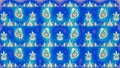 Blue background with gold russian folk patterns