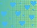 Blue background with hearts