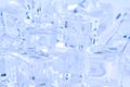 Blue background from ice cubes of different sizes Royalty Free Stock Photo