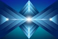 Blue background image with triangular shapes. That is partially blurred