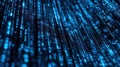 a blue background with many rows of binary dots