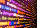 Blue background. Modern application. Coding programmer abstract background. Concept of security, programming and hacking, deep Royalty Free Stock Photo