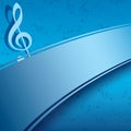 Blue background with music notes - vector musical flyer Royalty Free Stock Photo