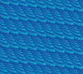 Blue background in optical art style with slant stripes composed of crescents