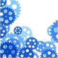 Blue background with pinions Royalty Free Stock Photo