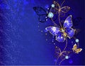 Blue background with sapphire butterfly