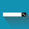 Searchbar on blue background with magnifier Royalty Free Stock Photo