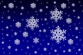 Blue background with snow crystals