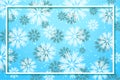 blue background snowflakes frame snowfall christmas illustration frame flake