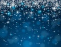 Blue background with snowflakes, vector