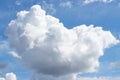 blue background of the summer sky with clouds. A heart-shaped cloud Royalty Free Stock Photo