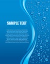 Blue background with water drops and place for text