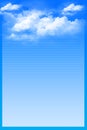 Blue background with white clouds