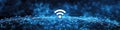 A blue background with a white wifi symbol in the middle Royalty Free Stock Photo