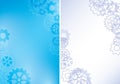 Blue a4 backgrounds with cogwheels - vector abstract illustrations