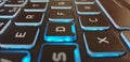 Blue backlit keyboard Royalty Free Stock Photo