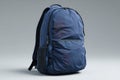 Blue Backpack with Brand-Neutral Design on White Background Royalty Free Stock Photo