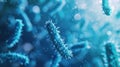 The blue bacteria pathogens. AI generated Royalty Free Stock Photo