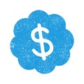 Blue badge dollar stamp Royalty Free Stock Photo
