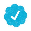Blue badge ink stamp Royalty Free Stock Photo