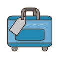 Blue bag packback traveler Royalty Free Stock Photo