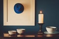 Blue Bailey hat, photo frame, candle with Generative AI