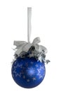 Blue ball with silver stars isolated