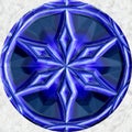 Blue ball sphere round circle orb with ornamental star