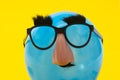 Blue Ballon with funny mask Royalty Free Stock Photo