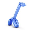 Blue balloon animal giraffe on white Royalty Free Stock Photo