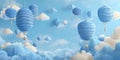 Blue Balloon Dreamscape Surreal Art Background Royalty Free Stock Photo