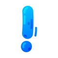 Blue Balloon Exclamation Mark or Point for Punctuation Vector Illustration Royalty Free Stock Photo